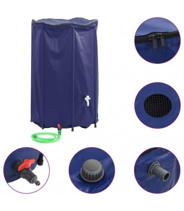 vidaXL Water Tank with Tap Foldable 1000 L PVC