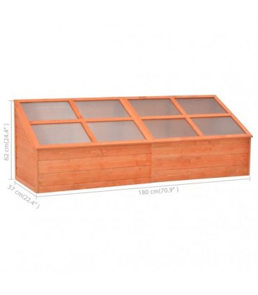vidaXL Greenhouse Wood 180x57x62 cm