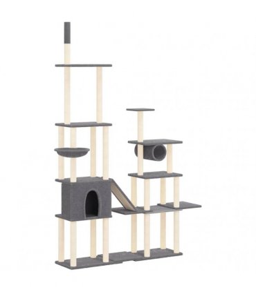 vidaXL Cat Tree with Sisal Scratching Posts Dark Grey 279 cm