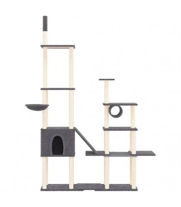 vidaXL Cat Tree with Sisal Scratching Posts Dark Grey 279 cm