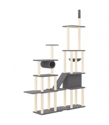 vidaXL Cat Tree with Sisal Scratching Posts Dark Grey 279 cm