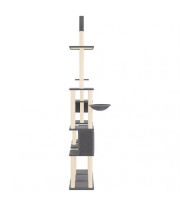 vidaXL Cat Tree with Sisal Scratching Posts Dark Grey 279 cm