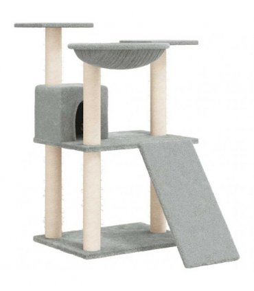 vidaXL Cat Tree with Sisal Scratching Posts Light Grey 83 cm