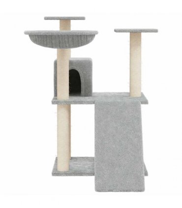 vidaXL Cat Tree with Sisal Scratching Posts Light Grey 83 cm