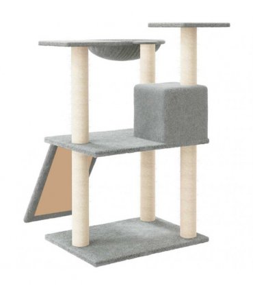 vidaXL Cat Tree with Sisal Scratching Posts Light Grey 83 cm