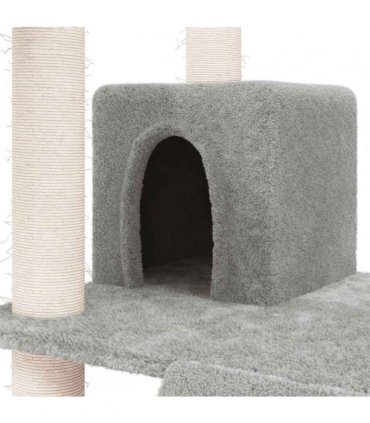 vidaXL Cat Tree with Sisal Scratching Posts Light Grey 83 cm