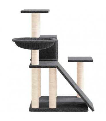vidaXL Cat Tree with Sisal Scratching Posts Dark Grey 82 cm