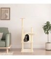 vidaXL Cat Tree with Sisal Scratching Posts Cream 132 cm