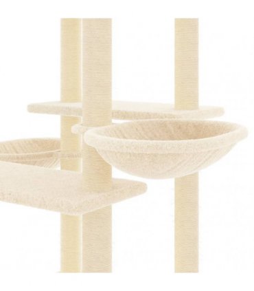 vidaXL Cat Tree with Sisal Scratching Posts Cream 133 cm