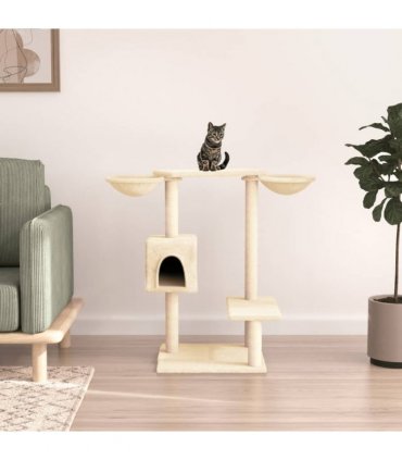 vidaXL Cat Tree with Scratching Posts Cream 82 cm
