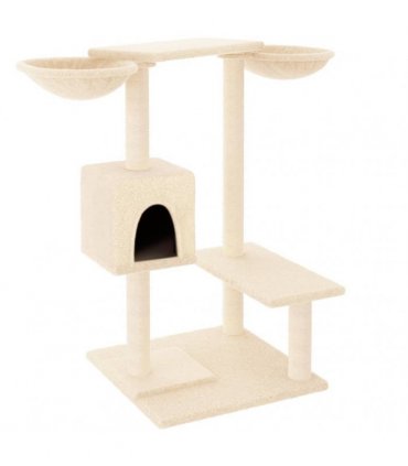 vidaXL Cat Tree with Scratching Posts Cream 82 cm