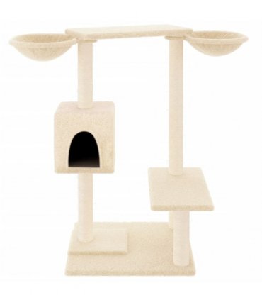 vidaXL Cat Tree with Scratching Posts Cream 82 cm