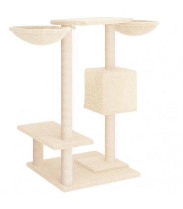 vidaXL Cat Tree with Scratching Posts Cream 82 cm