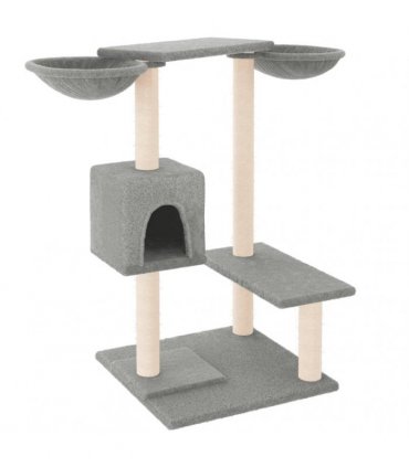vidaXL Cat Tree with Scratching Posts Light Grey 82 cm