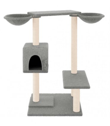 vidaXL Cat Tree with Scratching Posts Light Grey 82 cm