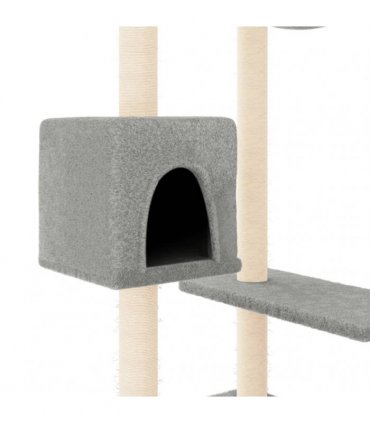 vidaXL Cat Tree with Scratching Posts Light Grey 82 cm