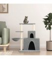 vidaXL Cat Tree with Sisal Scratching Posts Light Grey 83 cm