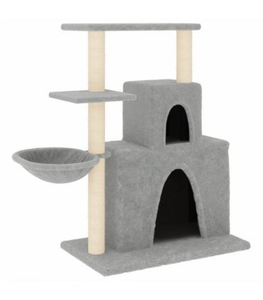 vidaXL Cat Tree with Sisal Scratching Posts Light Grey 83 cm