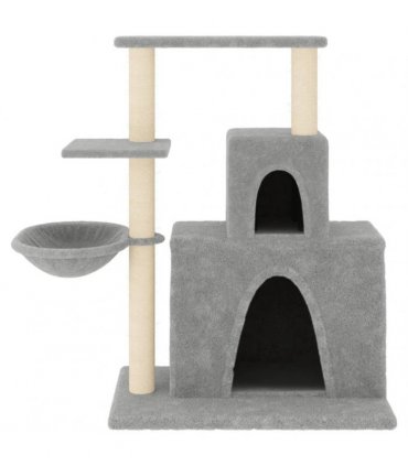 vidaXL Cat Tree with Sisal Scratching Posts Light Grey 83 cm
