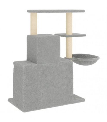 vidaXL Cat Tree with Sisal Scratching Posts Light Grey 83 cm