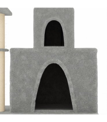 vidaXL Cat Tree with Sisal Scratching Posts Light Grey 83 cm