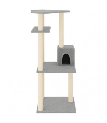 vidaXL Cat Tree with Sisal Scratching Posts Light Grey 123 cm