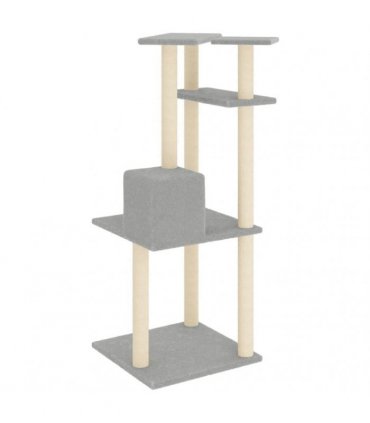 vidaXL Cat Tree with Sisal Scratching Posts Light Grey 123 cm
