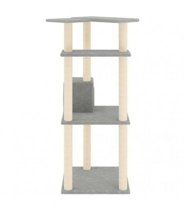 vidaXL Cat Tree with Sisal Scratching Posts Light Grey 123 cm