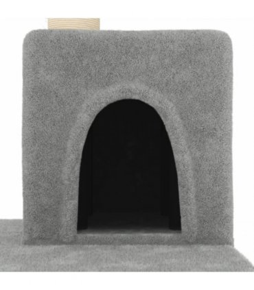 vidaXL Cat Tree with Sisal Scratching Posts Light Grey 123 cm