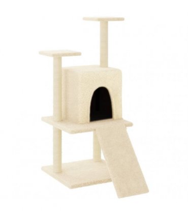 vidaXL Cat Tree with Sisal Scratching Posts Cream 110 cm