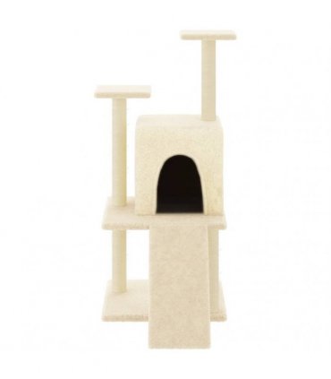 vidaXL Cat Tree with Sisal Scratching Posts Cream 110 cm