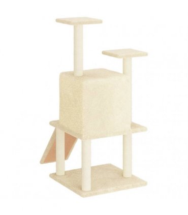 vidaXL Cat Tree with Sisal Scratching Posts Cream 110 cm