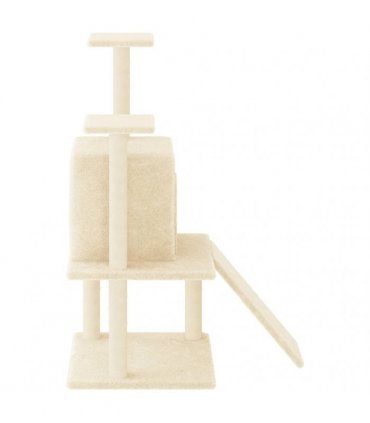 vidaXL Cat Tree with Sisal Scratching Posts Cream 110 cm