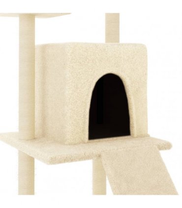 vidaXL Cat Tree with Sisal Scratching Posts Cream 110 cm