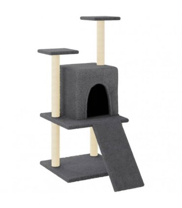 vidaXL Cat Tree with Sisal Scratching Posts Dark Grey 110 cm