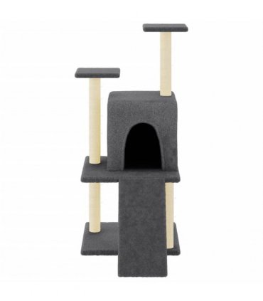 vidaXL Cat Tree with Sisal Scratching Posts Dark Grey 110 cm