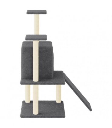 vidaXL Cat Tree with Sisal Scratching Posts Dark Grey 110 cm