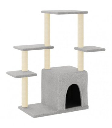 vidaXL Cat Tree with Sisal Scratching Posts Light Grey 97,5 cm