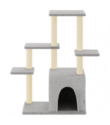 vidaXL Cat Tree with Sisal Scratching Posts Light Grey 97,5 cm