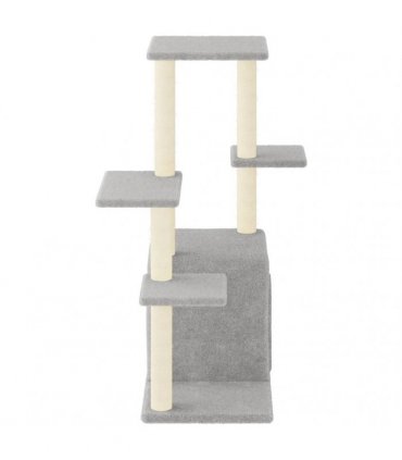 vidaXL Cat Tree with Sisal Scratching Posts Light Grey 97,5 cm