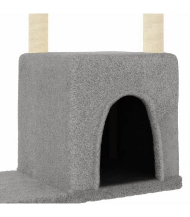 vidaXL Cat Tree with Sisal Scratching Posts Light Grey 97,5 cm