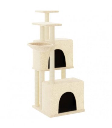 vidaXL Cat Tree with Sisal Scratching Posts Cream 122 cm