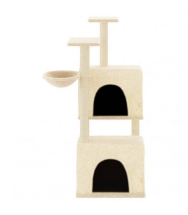 vidaXL Cat Tree with Sisal Scratching Posts Cream 122 cm