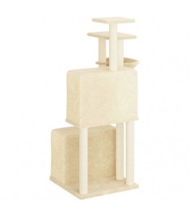 vidaXL Cat Tree with Sisal Scratching Posts Cream 122 cm