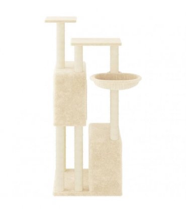 vidaXL Cat Tree with Sisal Scratching Posts Cream 122 cm
