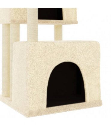 vidaXL Cat Tree with Sisal Scratching Posts Cream 122 cm