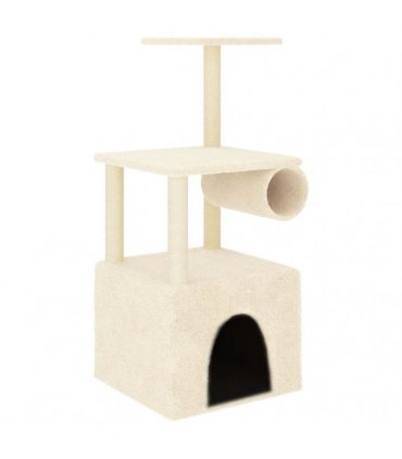 vidaXL Cat Tree with Sisal Scratching Posts Cream 109,5 cm