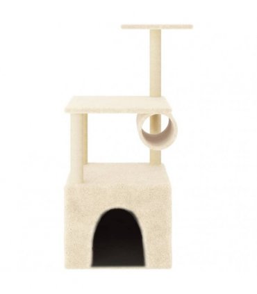 vidaXL Cat Tree with Sisal Scratching Posts Cream 109,5 cm