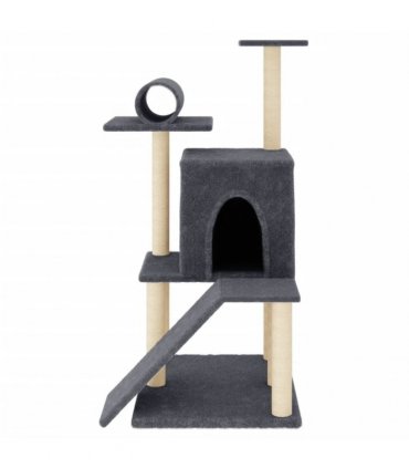 vidaXL Cat Tree with Sisal Scratching Posts Dark Grey 110,5 cm