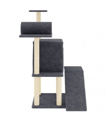 vidaXL Cat Tree with Sisal Scratching Posts Dark Grey 110,5 cm